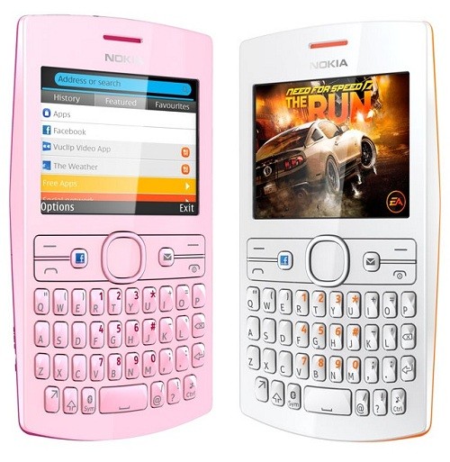 Аша 205, пурпурный слева и оранжевый справа   Nokia не просто фокусируется на линейке телефонов Lumia с Windows Phone